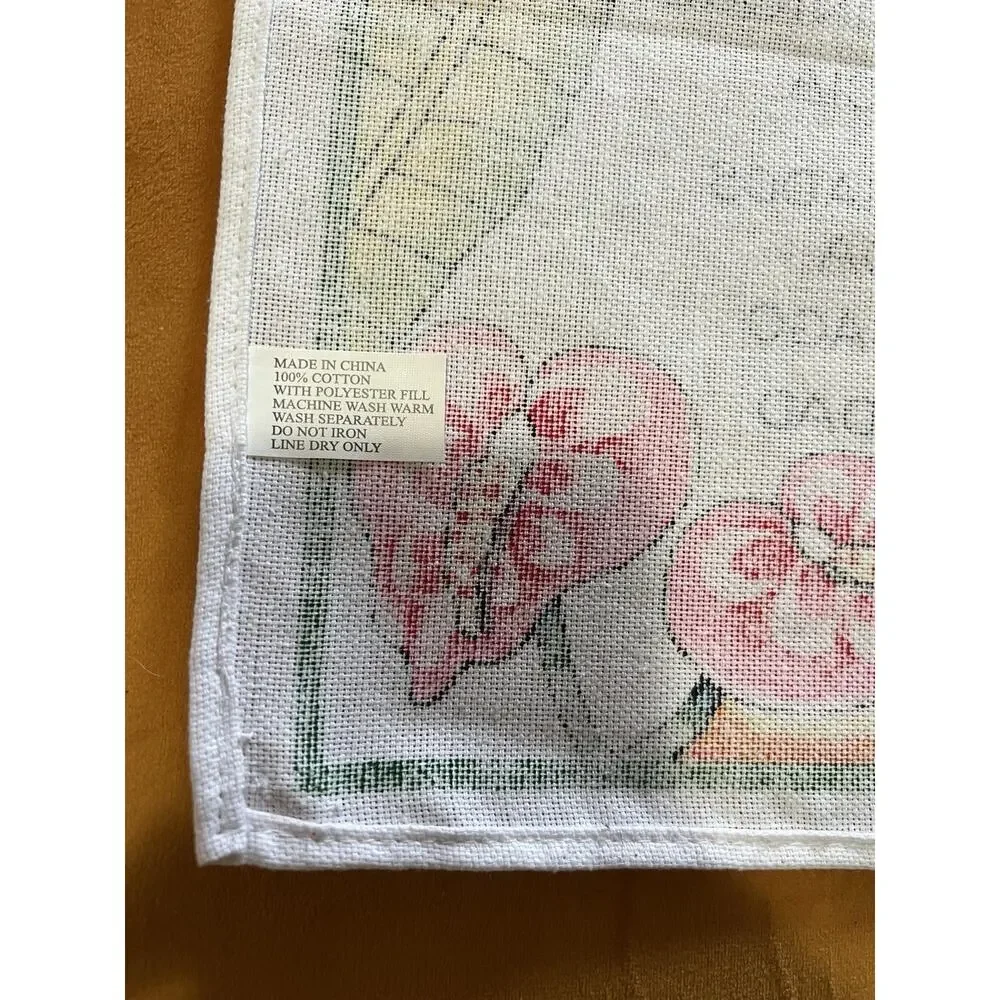Caribbean Map Souvenir Tea Towel 100% Cotton Tropical Islands Parrot Dolphins